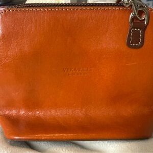 Vera Pelle Brown Leather Crossbody Bag